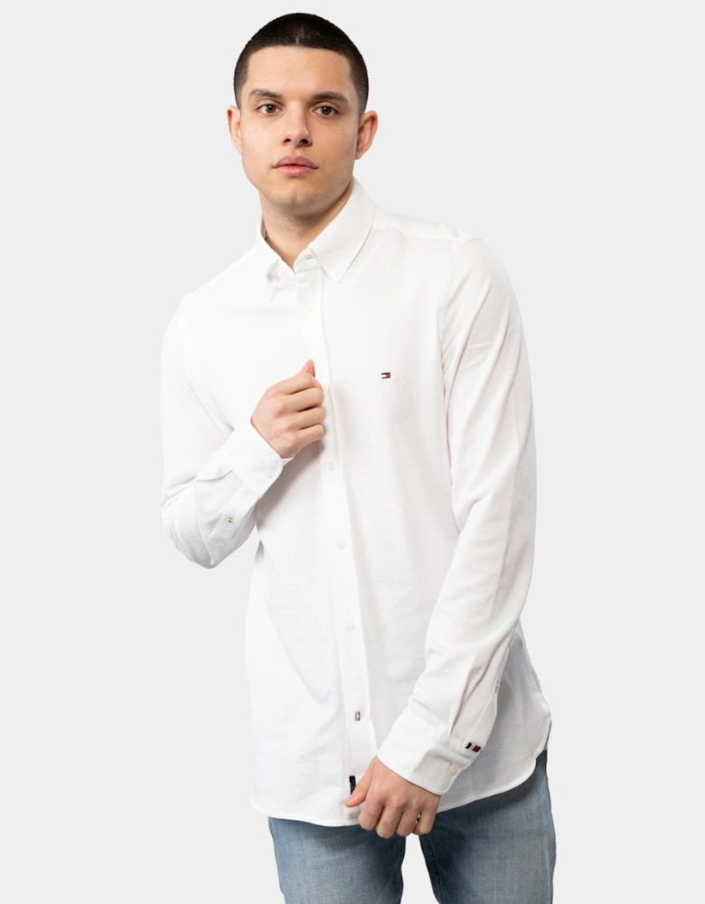 1985 Knitted Long Sleeve Mens Slim Fit Shirt