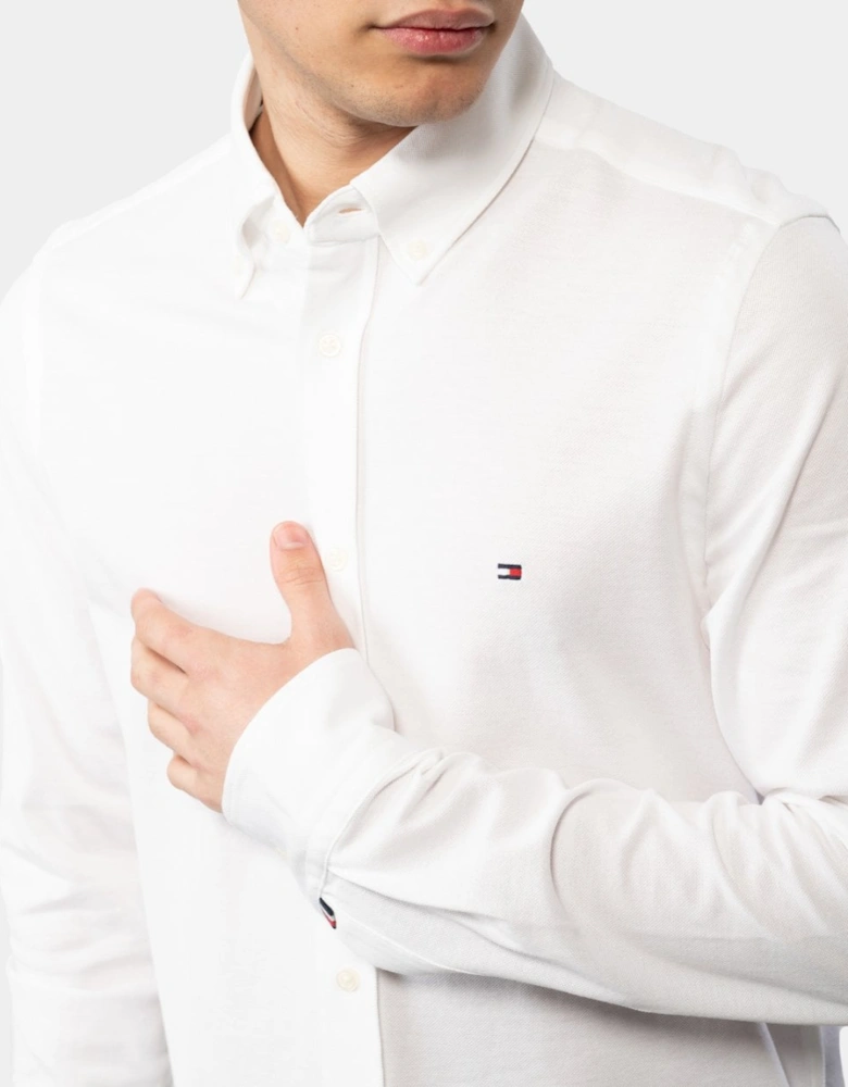 1985 Knitted Long Sleeve Mens Slim Fit Shirt