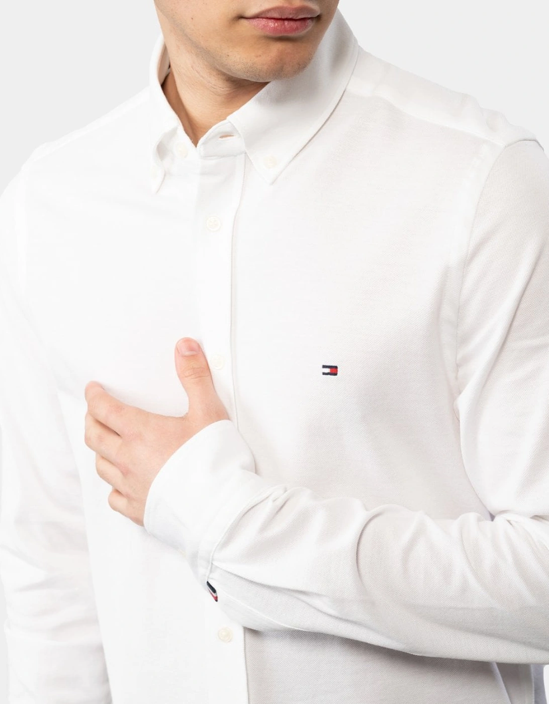1985 Knitted Long Sleeve Mens Slim Fit Shirt