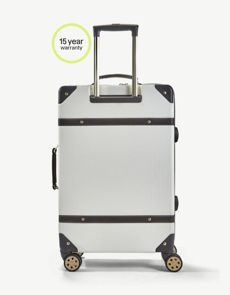 Vintage Medium 8-Wheel Suitcase - Cream