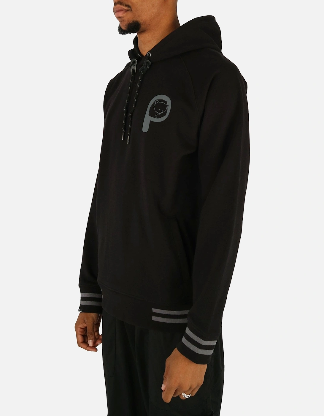 P Bear Pullover Black hooded Sweatshirt
