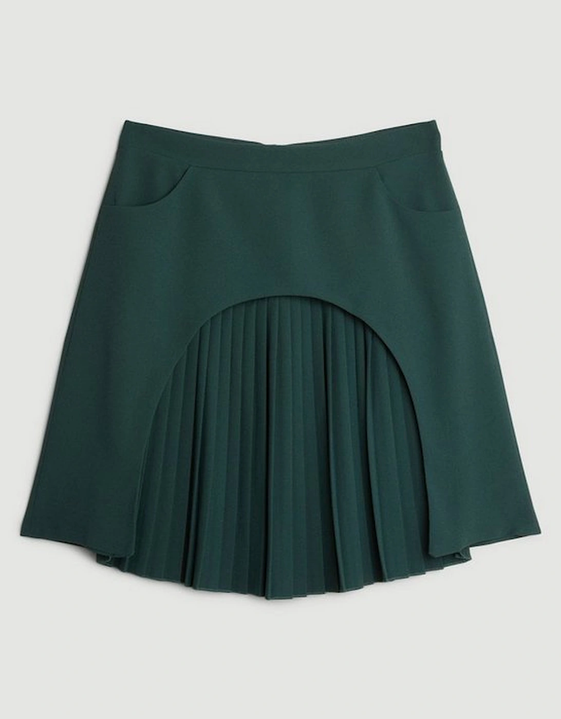 Tailored Military Pleat Mini Skirt
