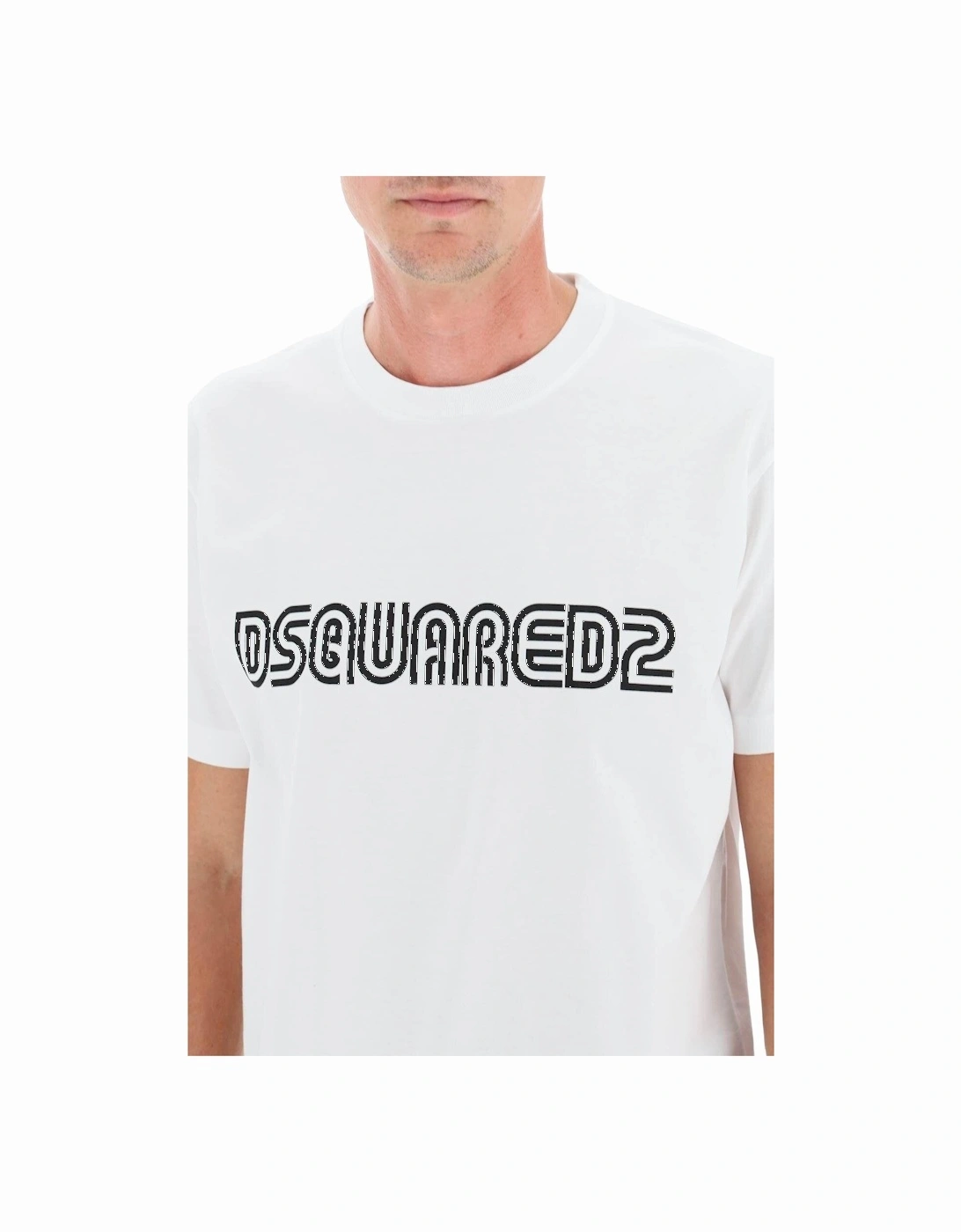 Outline Print T-Shirt in White