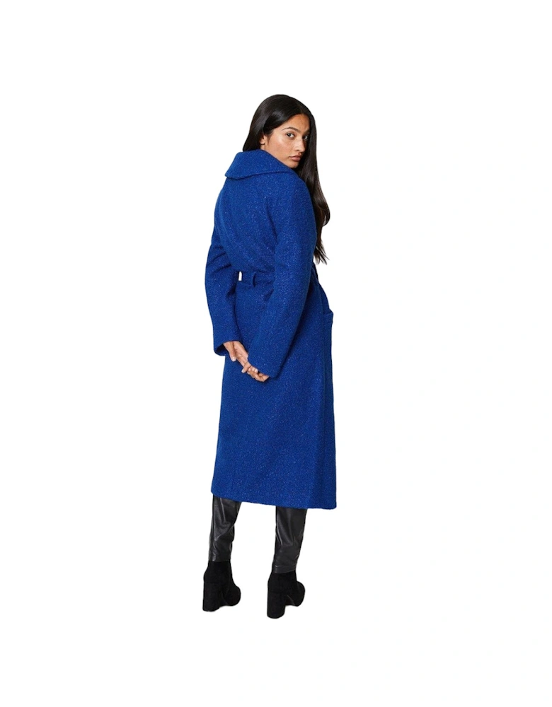 Womens/Ladies Bouclé Wrap Longline Coat