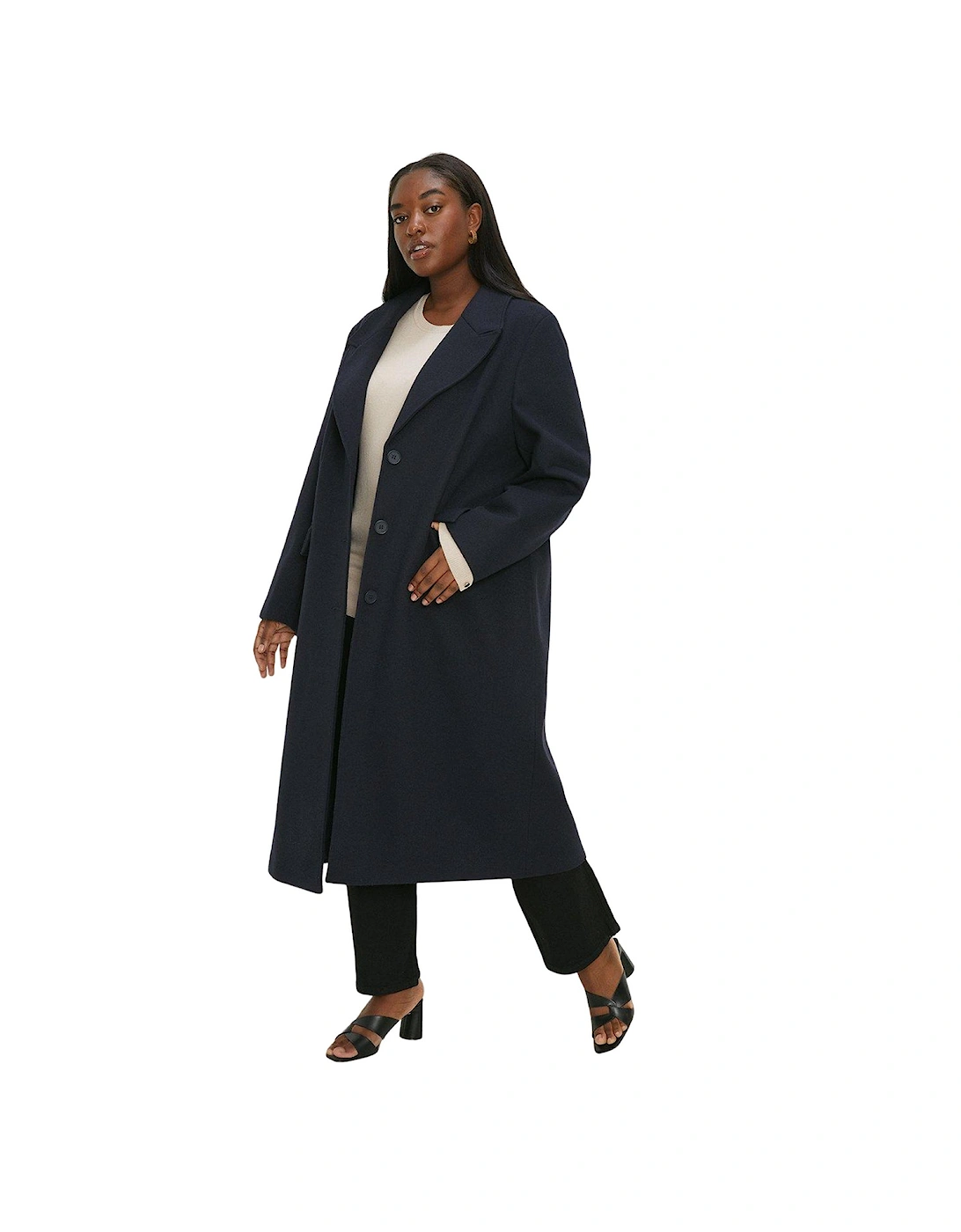 Womens/Ladies Single-Breasted Curve Maxi Coat, 4 of 3