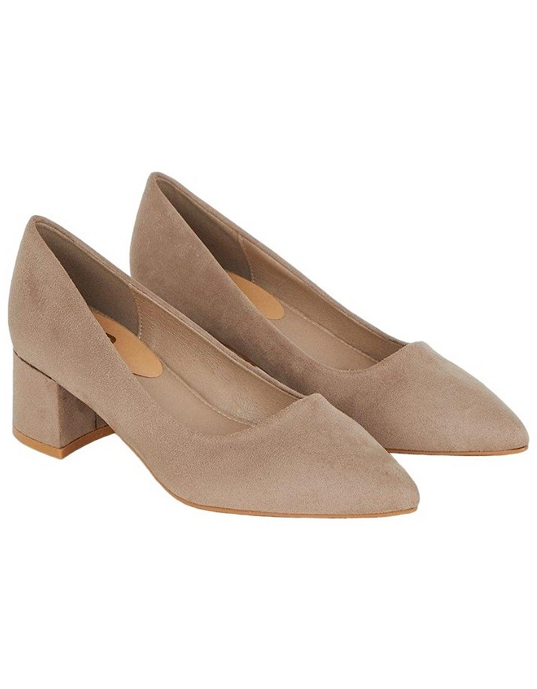 Womens/Ladies Dollie Pointed Block Heel Court Shoes, 4 of 3