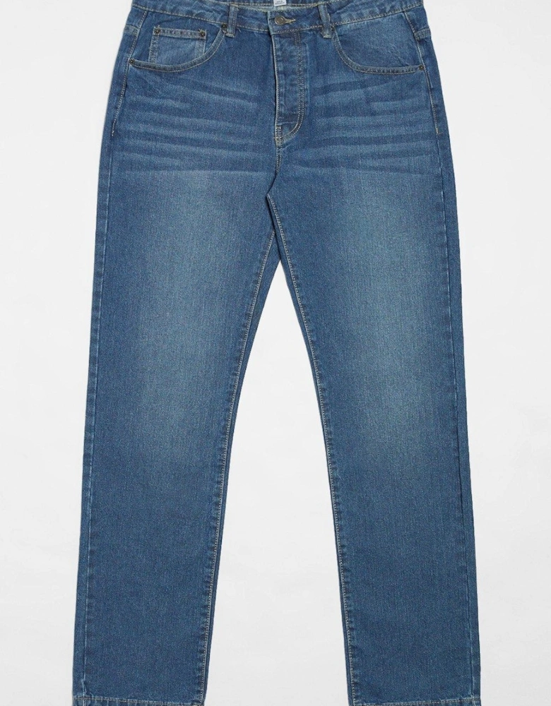 Mens Mid Wash Straight Jeans