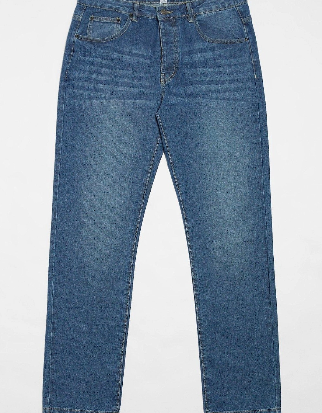 Mens Mid Wash Straight Jeans, 4 of 3