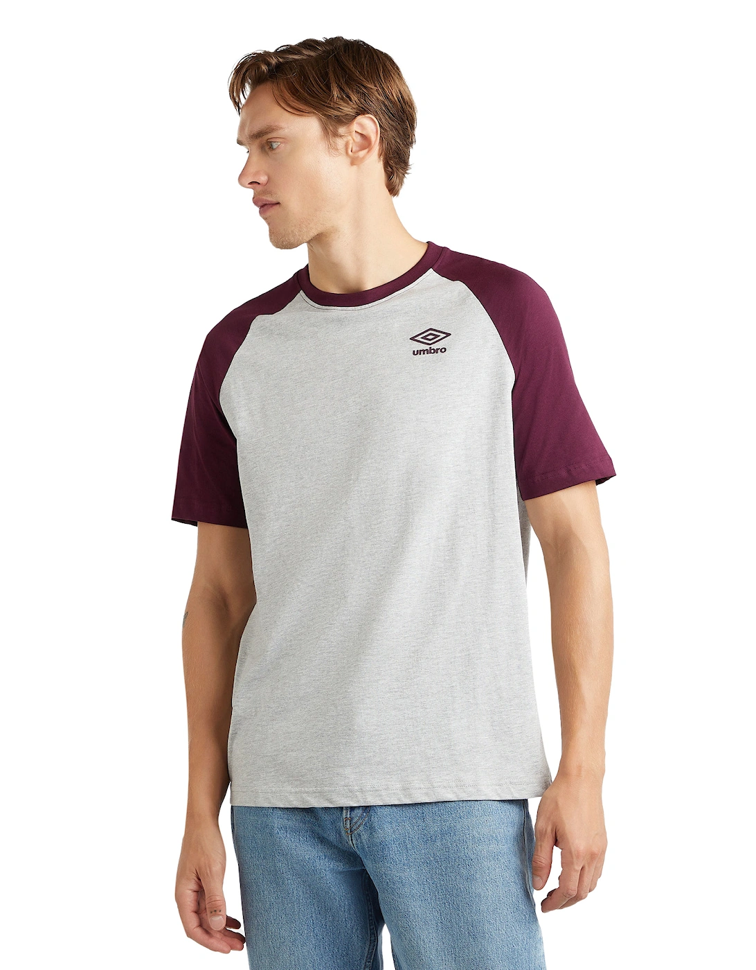 Mens Core Logo Contrast Sleeves T-Shirt, 5 of 4