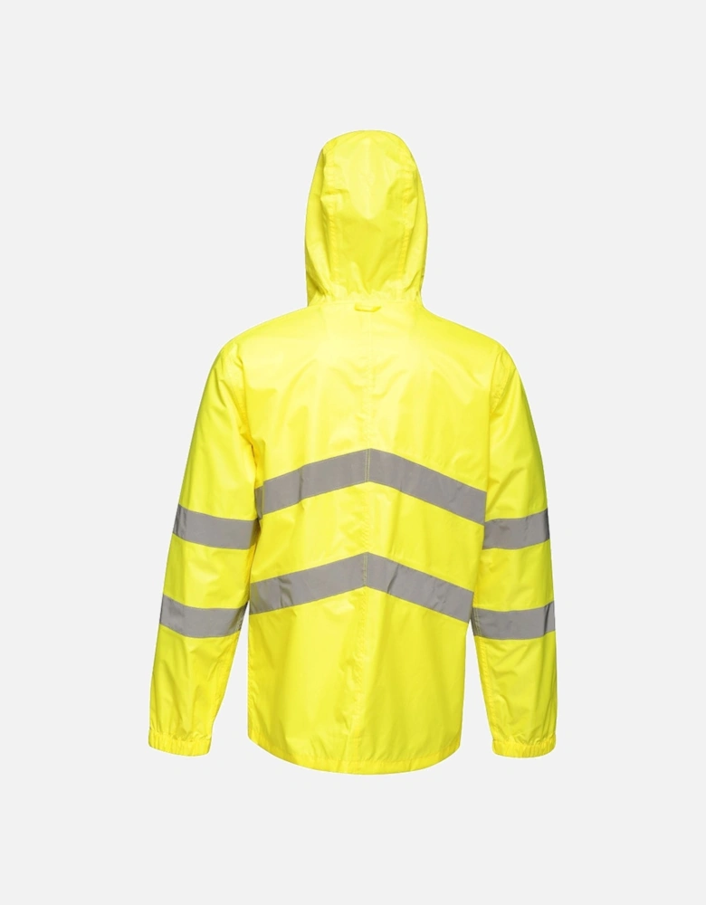 Mens Hi Vis Pro Packable Waterproof Workwear Jacket