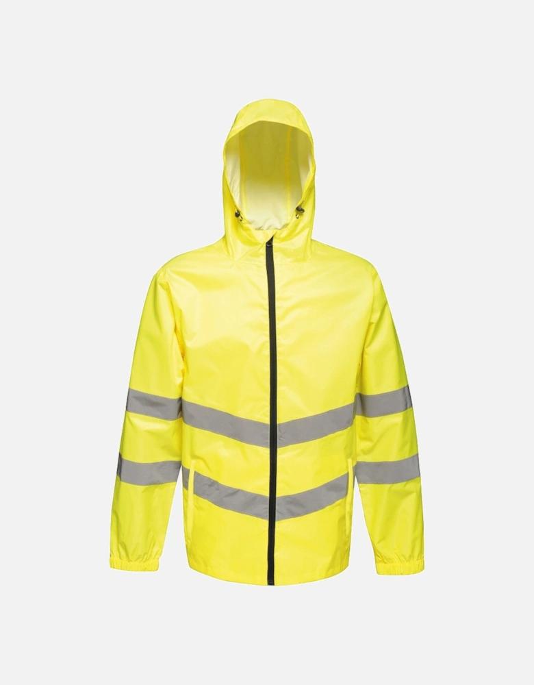 Mens Hi Vis Pro Packable Waterproof Workwear Jacket