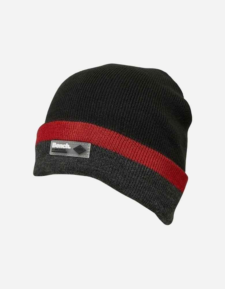 Mens Electron Turned Up Knitted Beanie - Black
