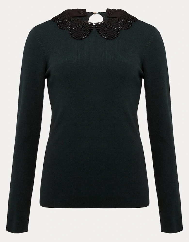 Evelyn Green Fine Knit Top