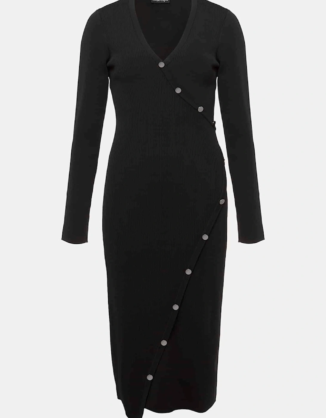 Kellia Black Knitted Midi Dress