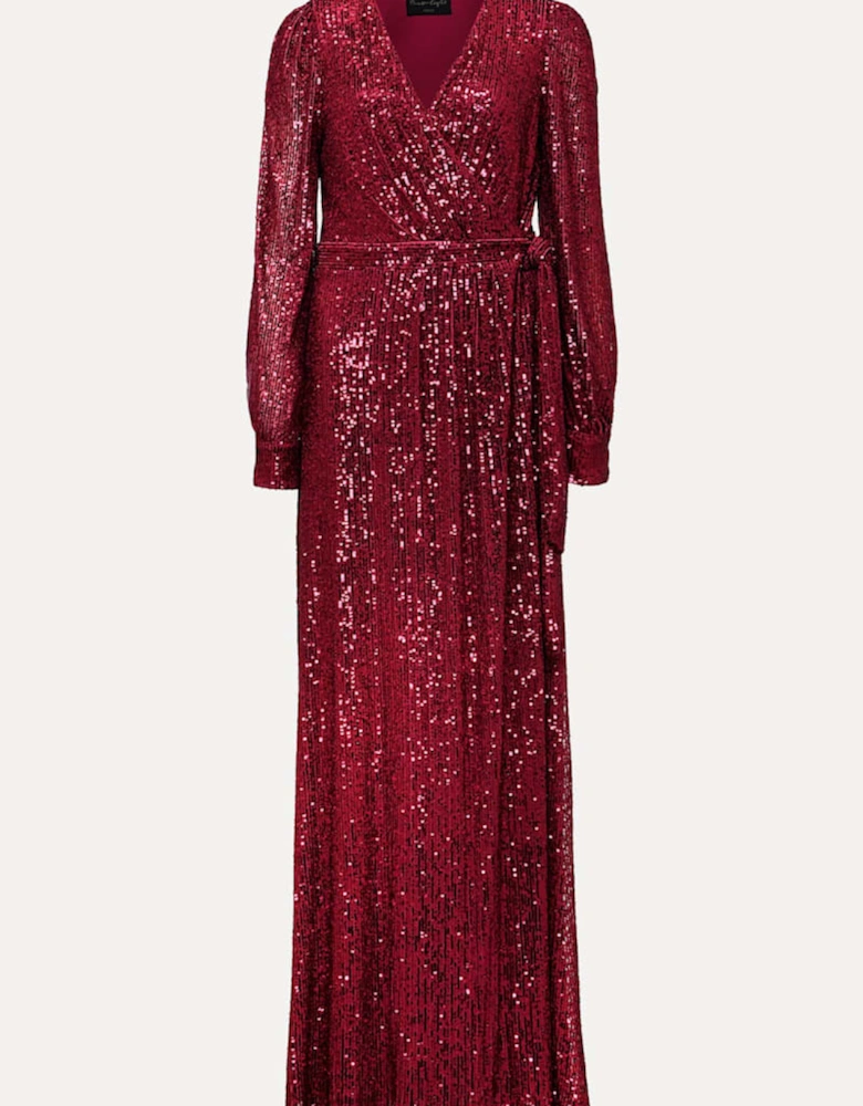 Petite Amily Pink Sequin Maxi Dress