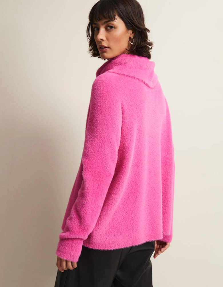 Natalia Pink Roll Neck Knitted Jumper