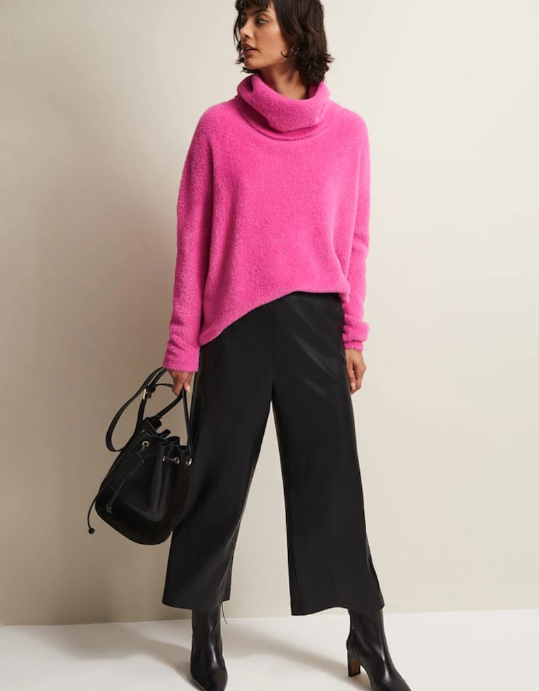 Natalia Pink Roll Neck Knitted Jumper
