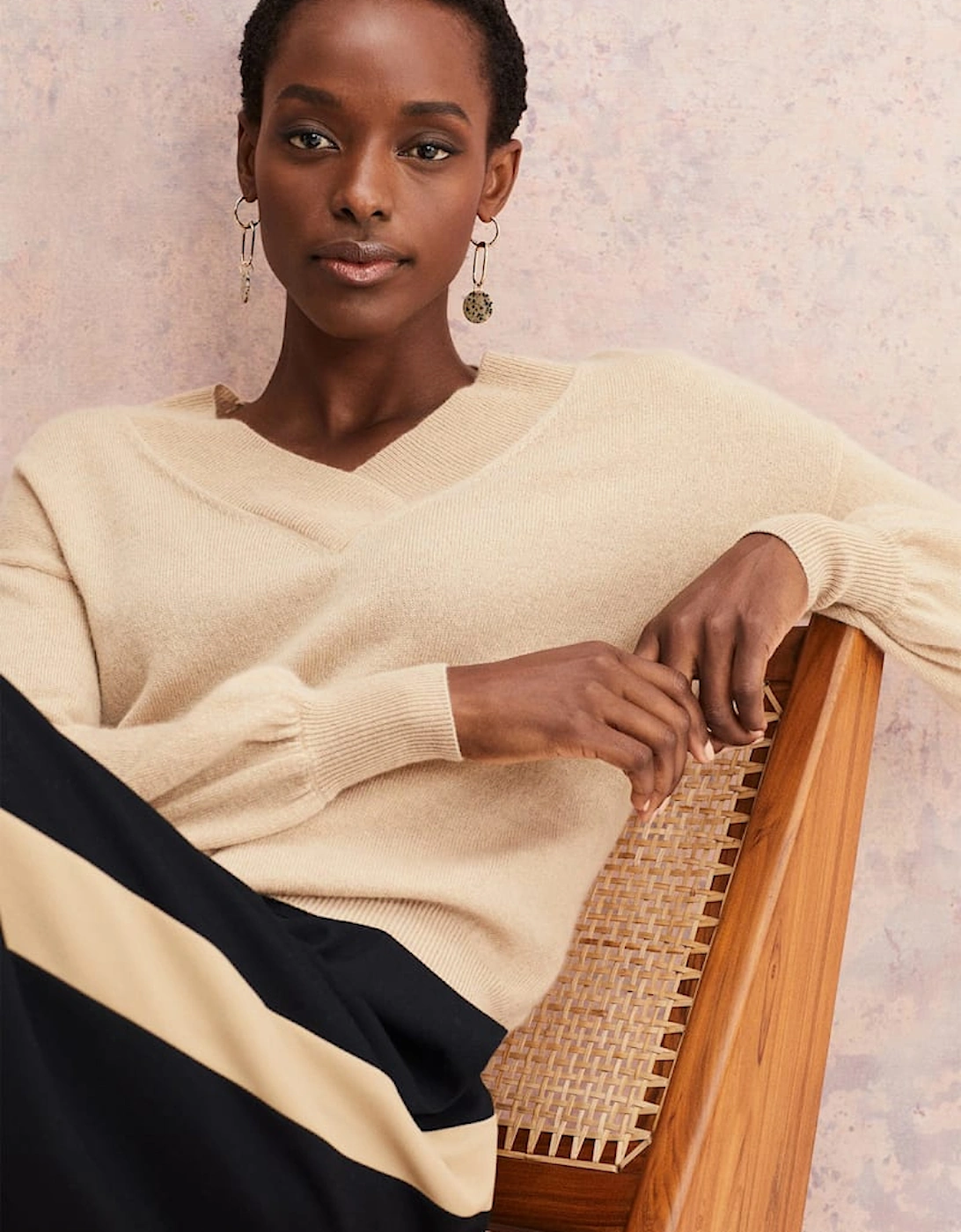 Ophelia Wool Cashmere V Neck Jumper