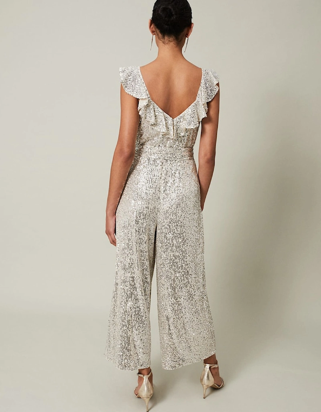 Tazanna Sequin Wide Leg Jumpsuit