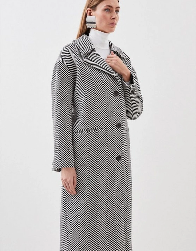 Oversize Collar Pocket Detail Coat