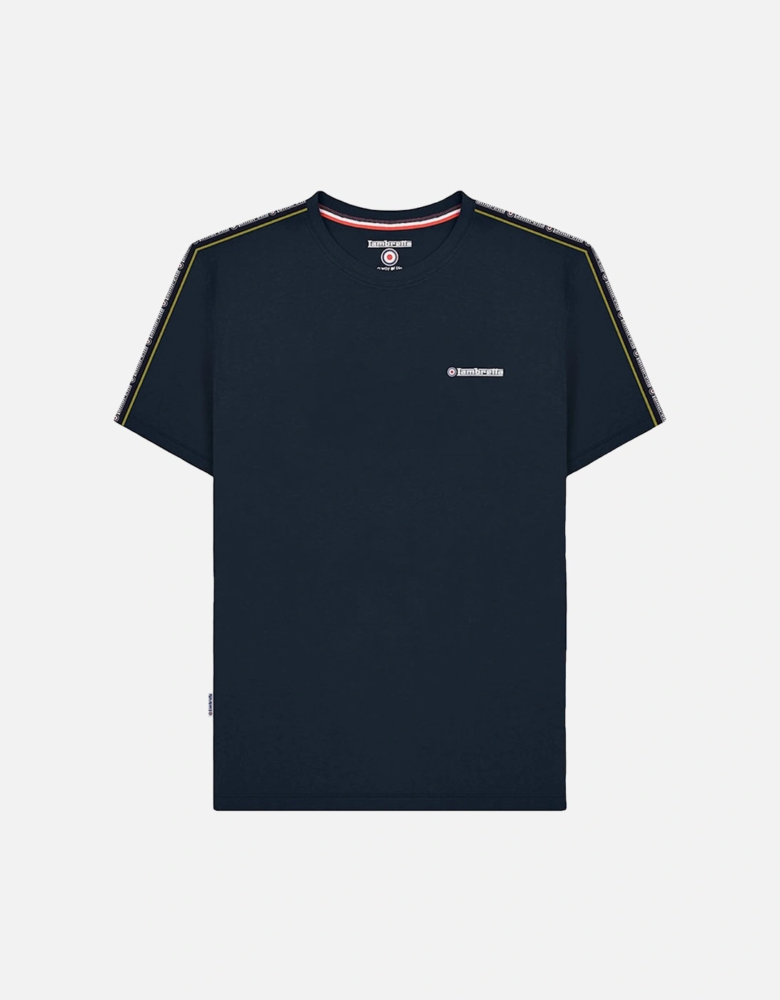 Mens Taped Sleeve Cotton T-Shirt, 2 of 1