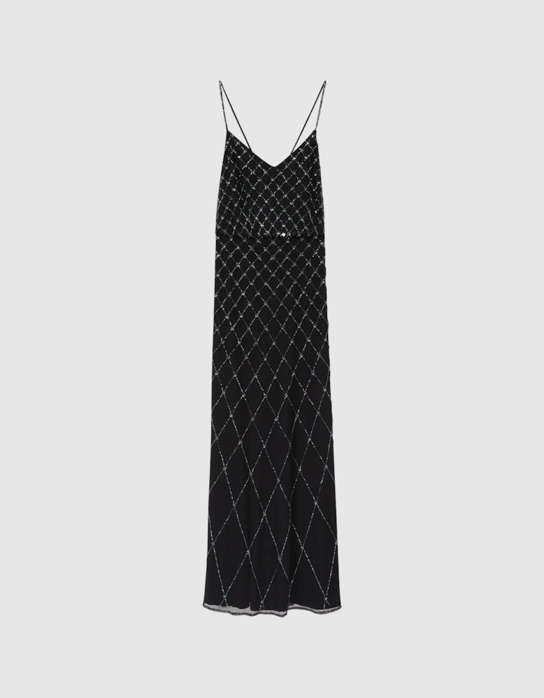 Raishma Embellished Cross-Strap Maxi Dress