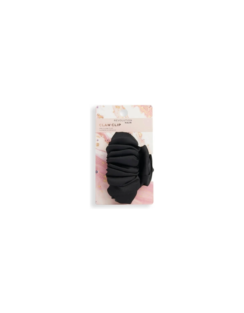 1 Pack Ruched Satin Claw Clip - Black