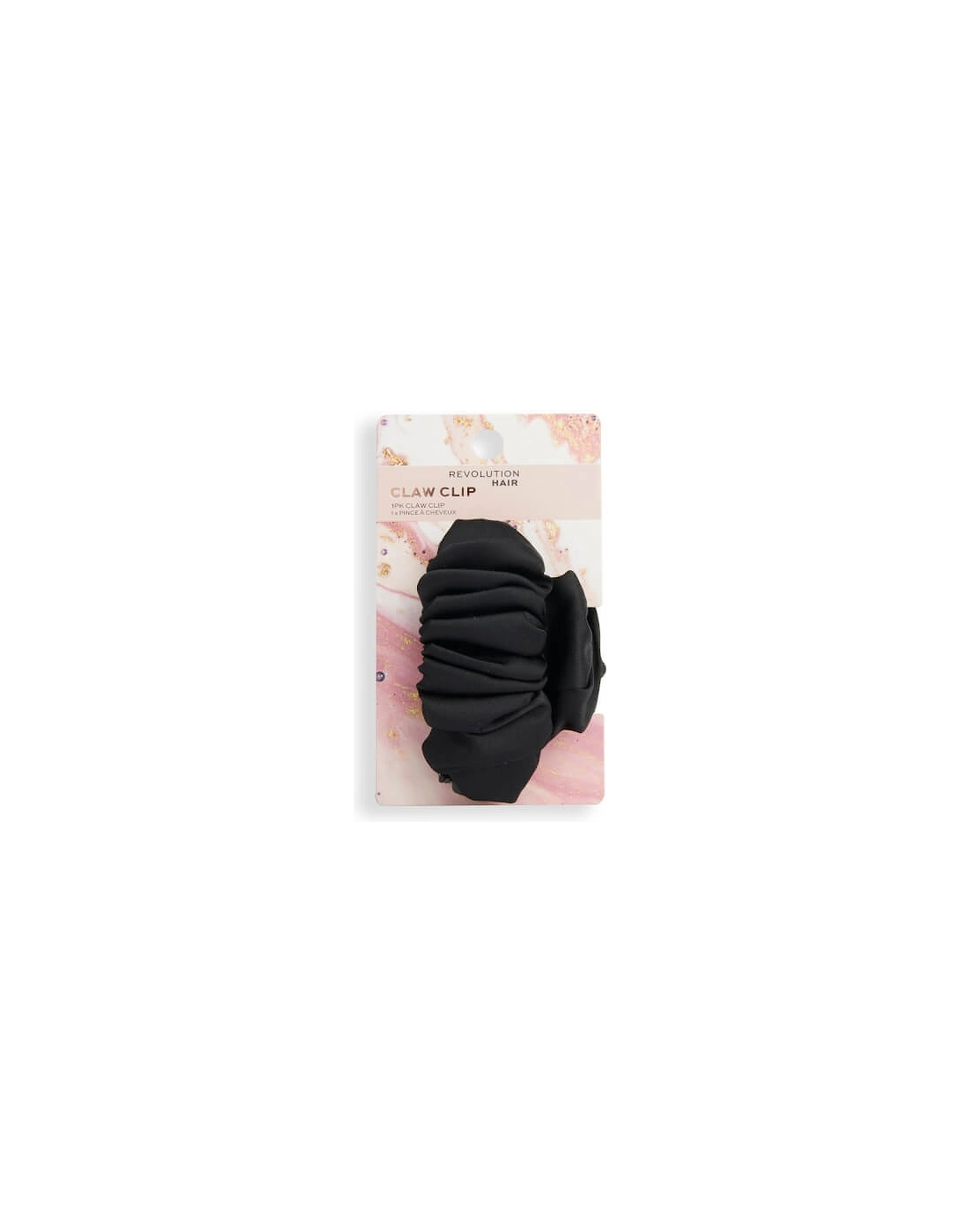 1 Pack Ruched Satin Claw Clip - Black, 2 of 1