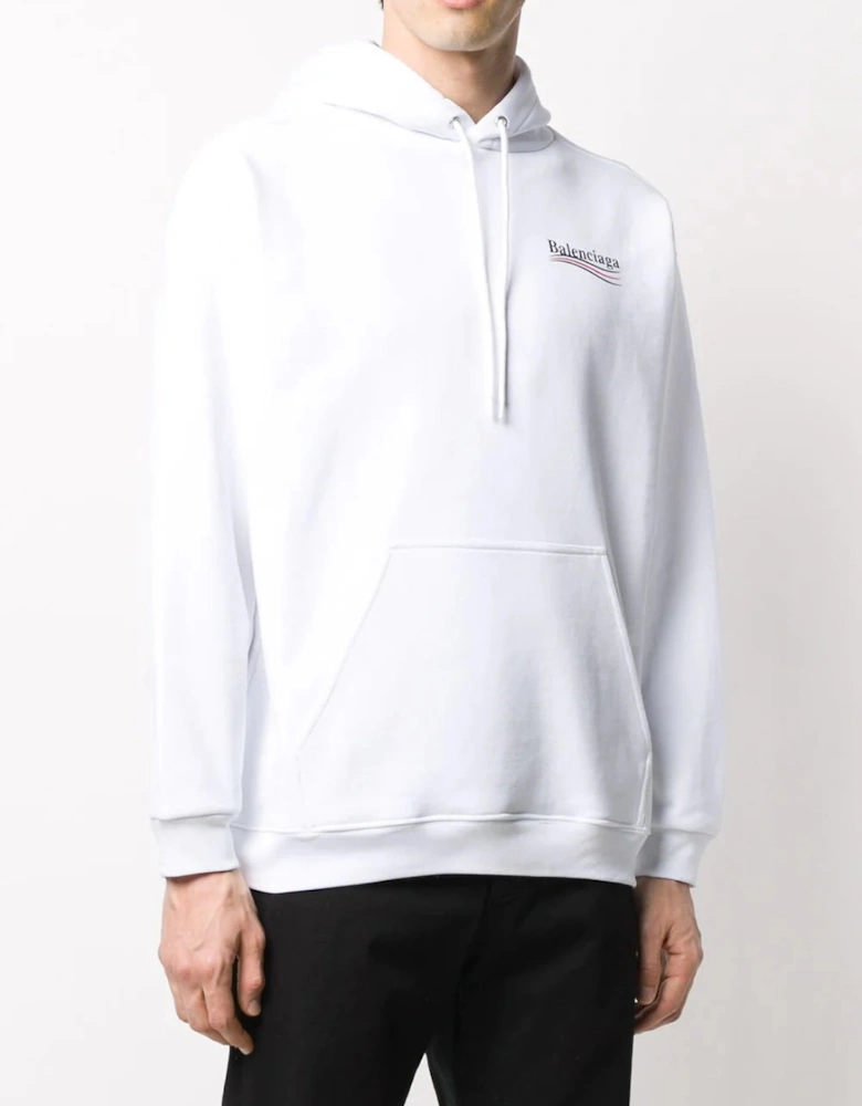 Political Campaign Logo Hoodie in White