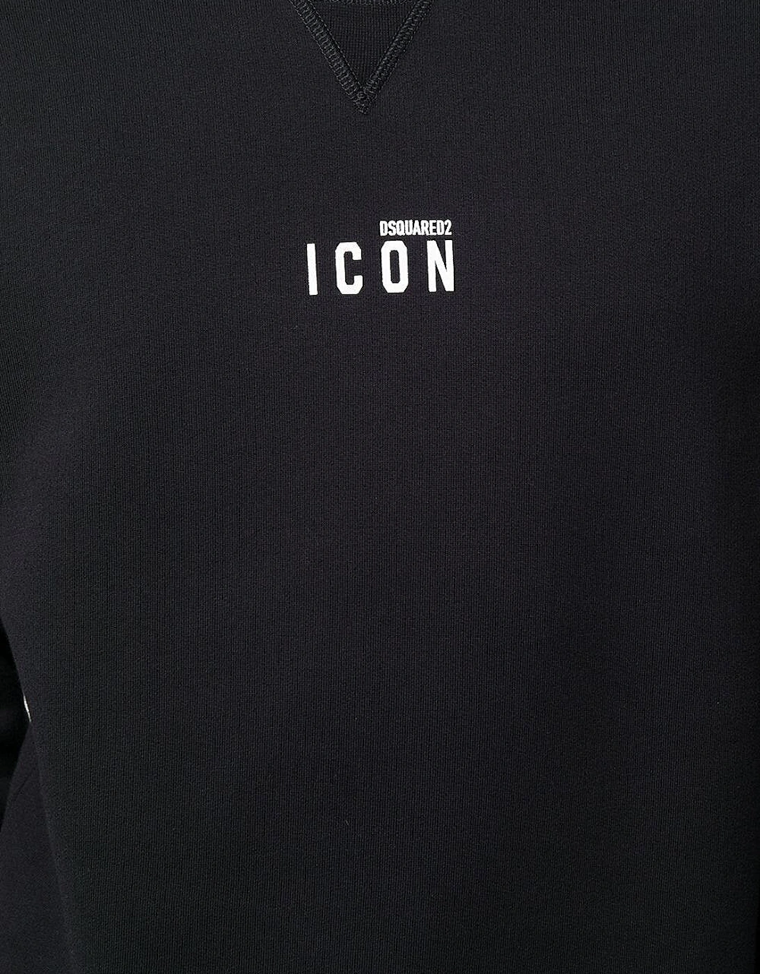 Mini Icon-print Crew Neck Sweatshirt in Black