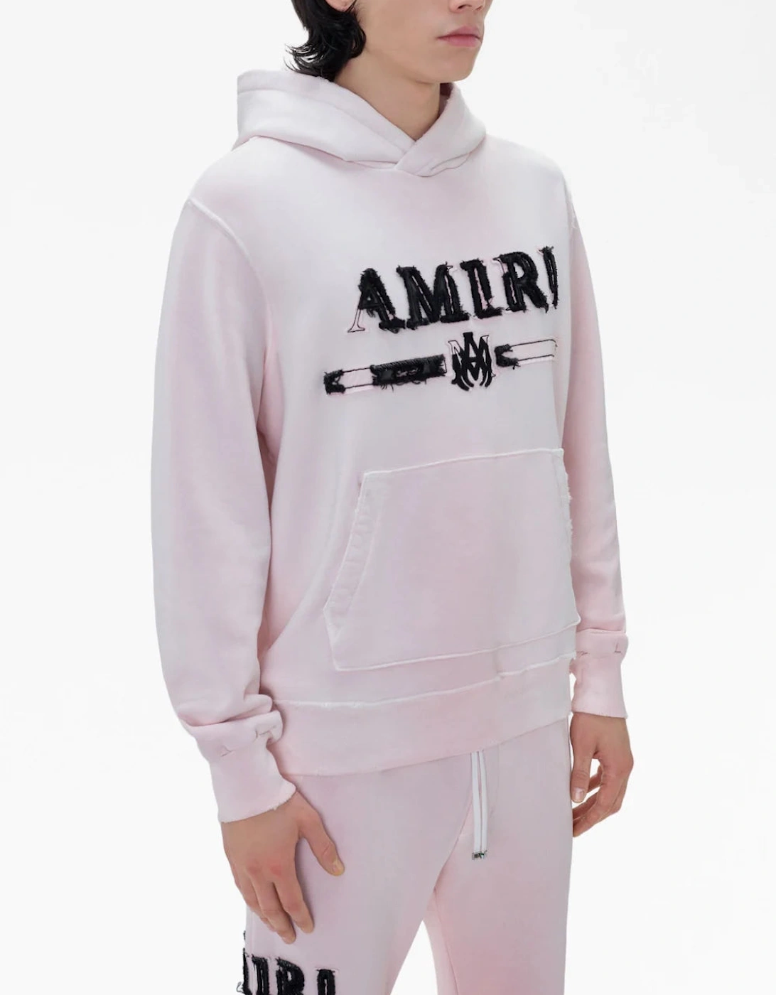 Logo Patch Cotton Hoodie in Pink