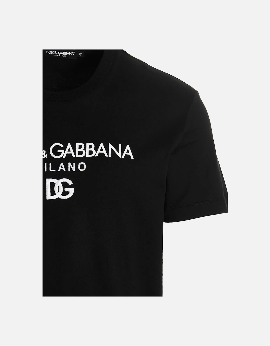 Embroidered DG Milano Logo T-Shirt in Black