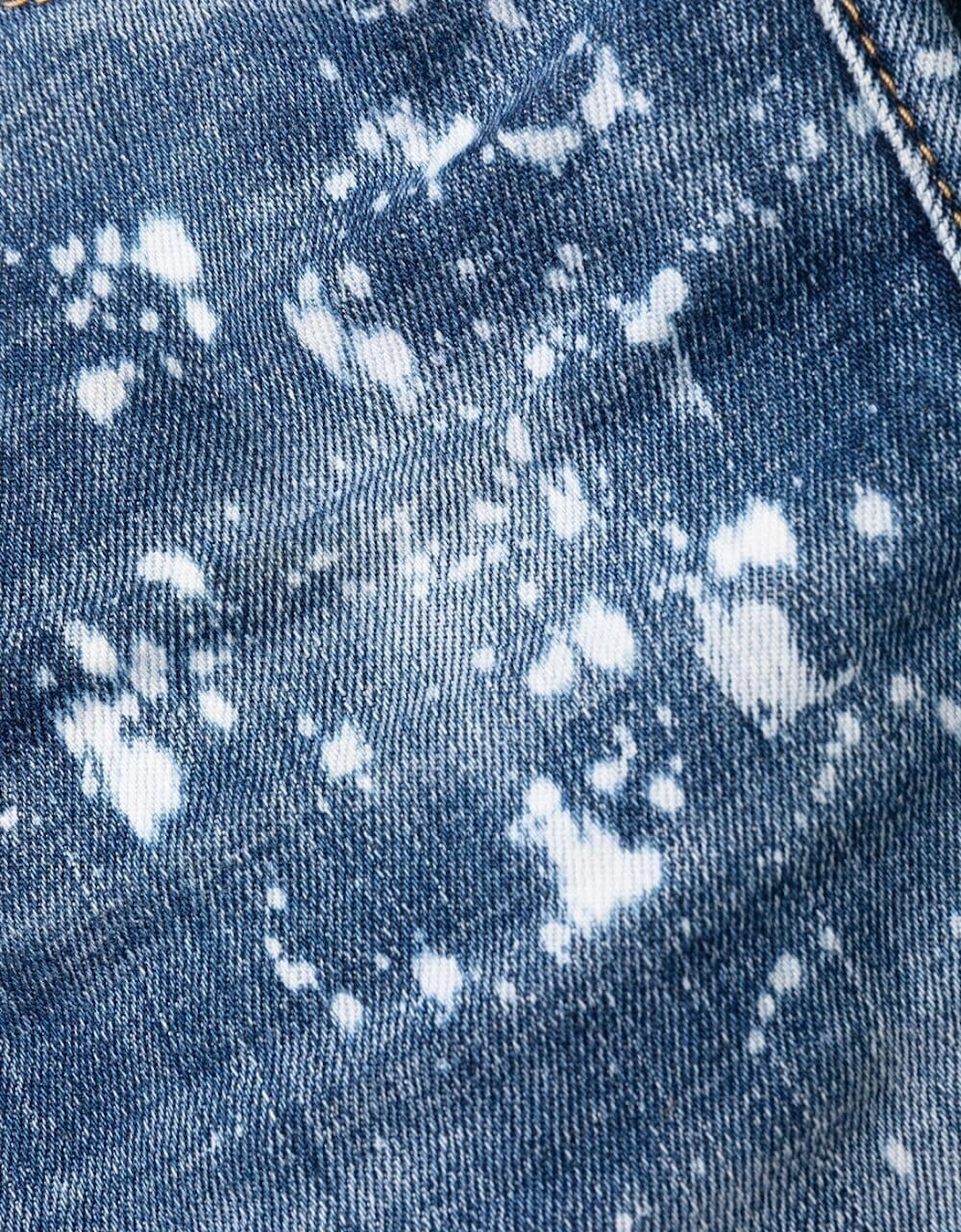 Bleached Spots Wash Cool Guy Slim Jeans in Blue