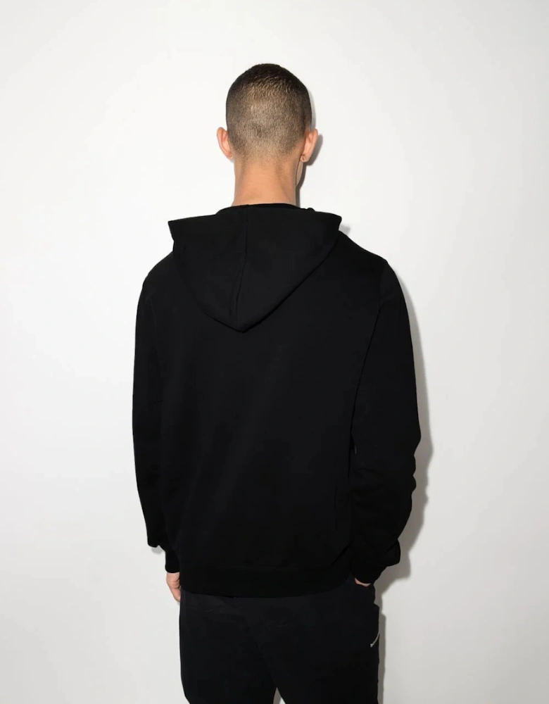 Foil Logo-Print Hoodie in Black