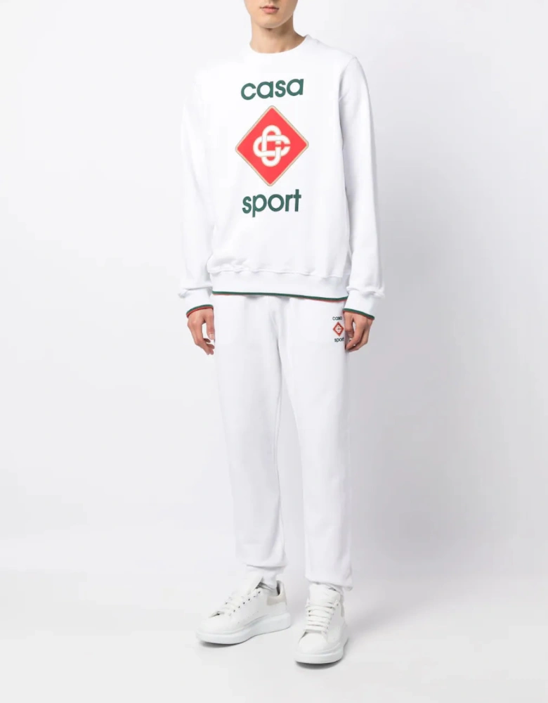 Casa Sport Logo 3D Printed Unisex Sweatpant Joggers White