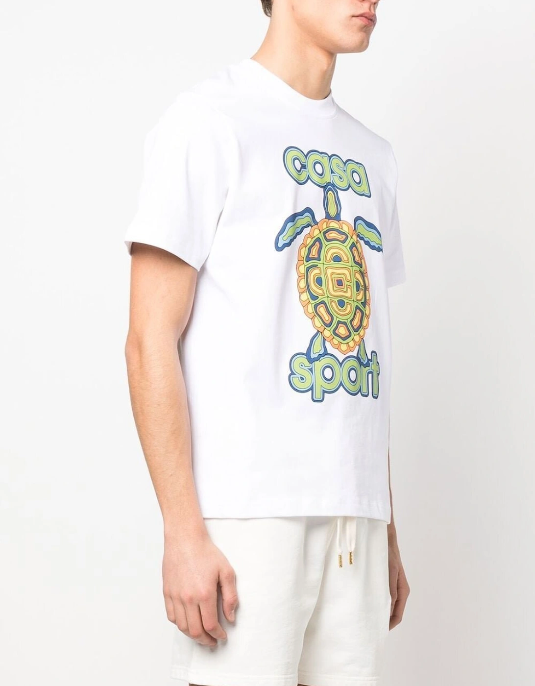 Casa Turtle Graphic Print T-shirt in White