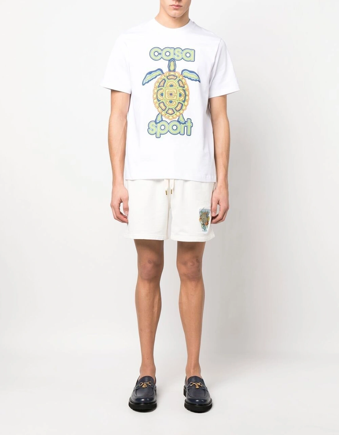 Casa Turtle Graphic Print T-shirt in White