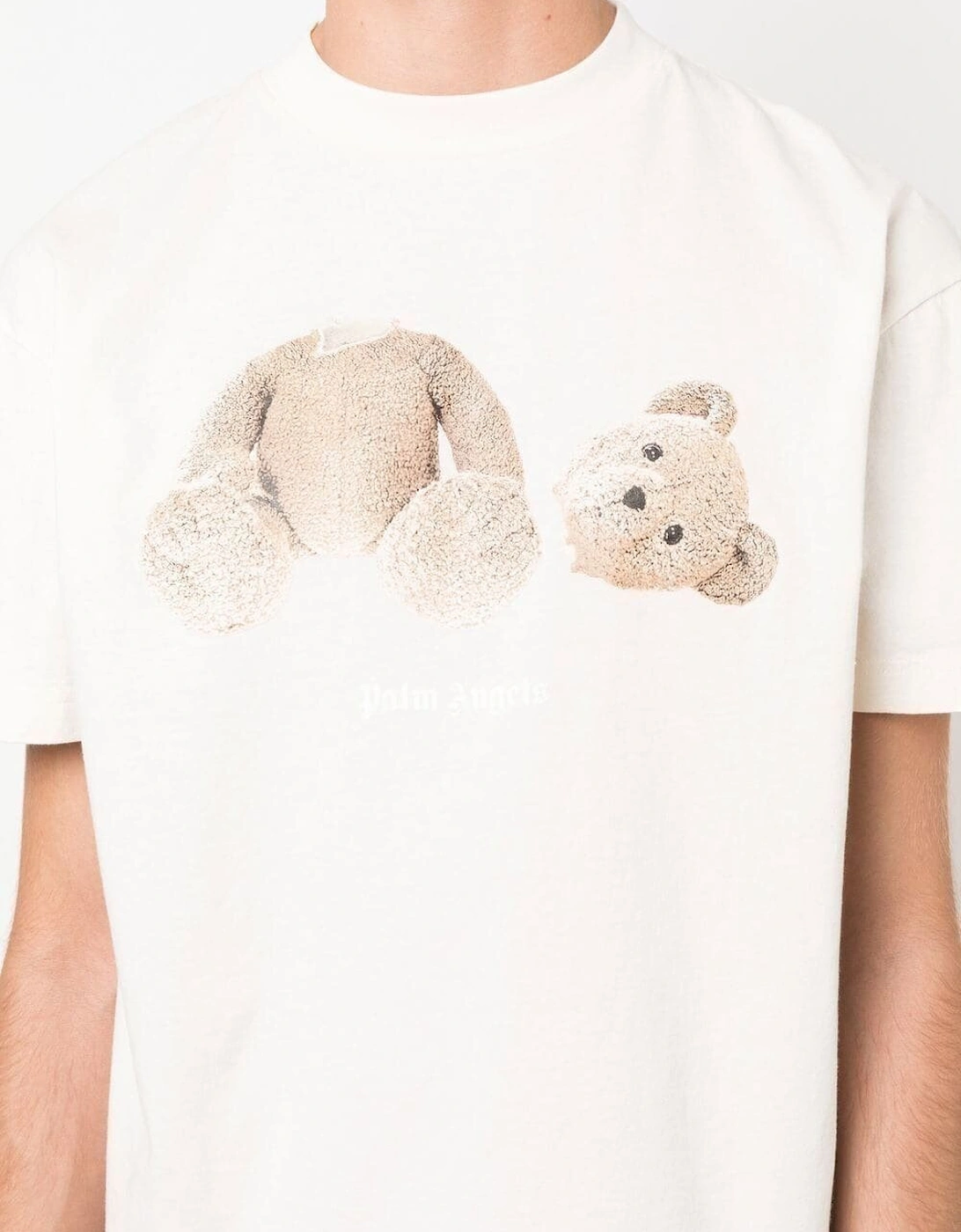 Teddy Bear Logo-print T-shirt in Beige