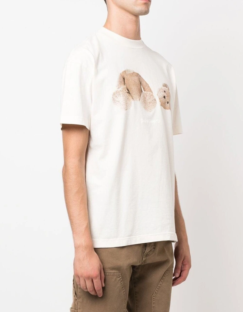 Teddy Bear Logo-print T-shirt in Beige