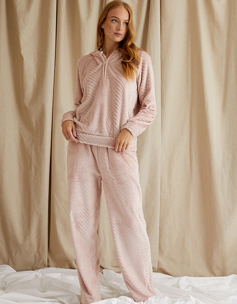 Cosy Chevron Lounge Suit in Rose