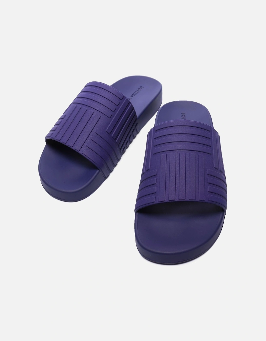 Intrecciato Embossed Sliders in Viola Purple