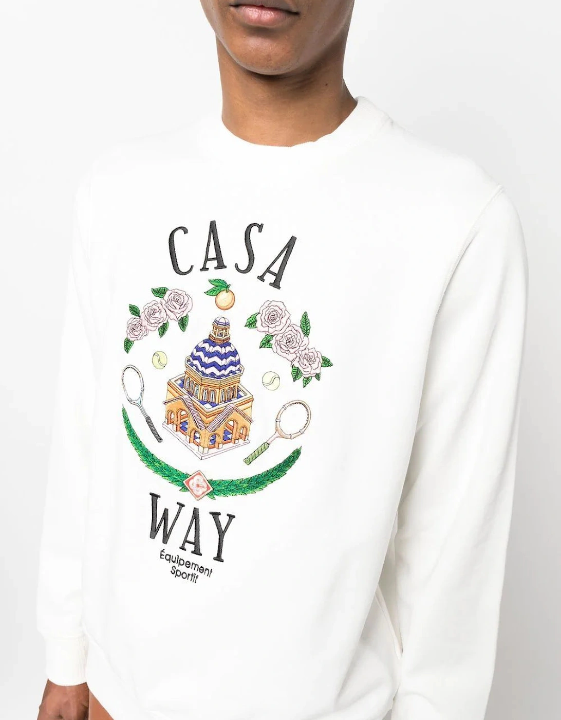 Casa Way Embroidered Sweatshirt in White