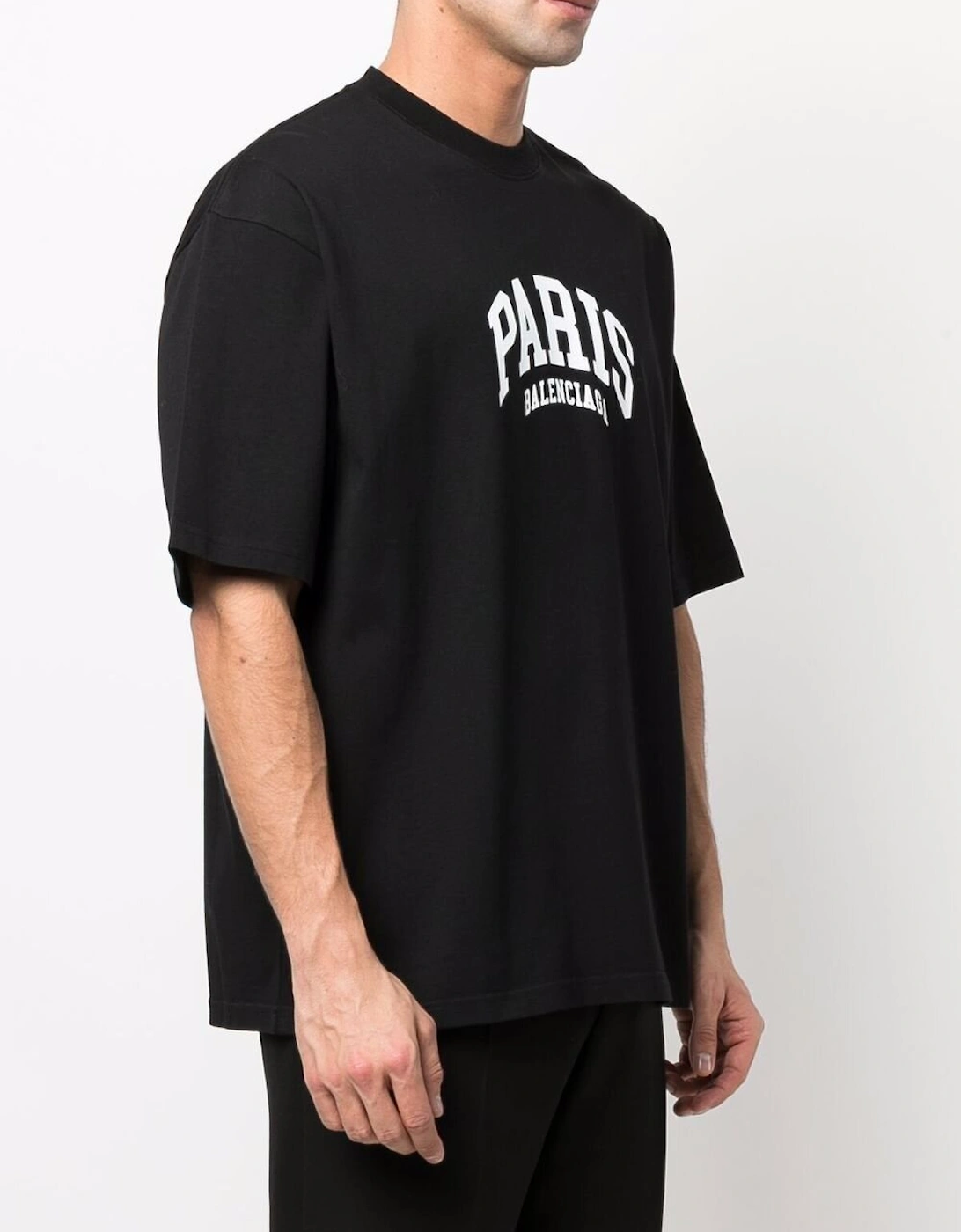 Paris Logo Cotton T-shirt Black