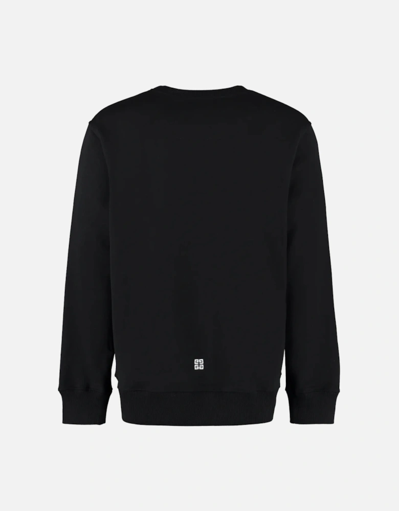 Embroidered Logo Crewneck Sweatshirt in Black