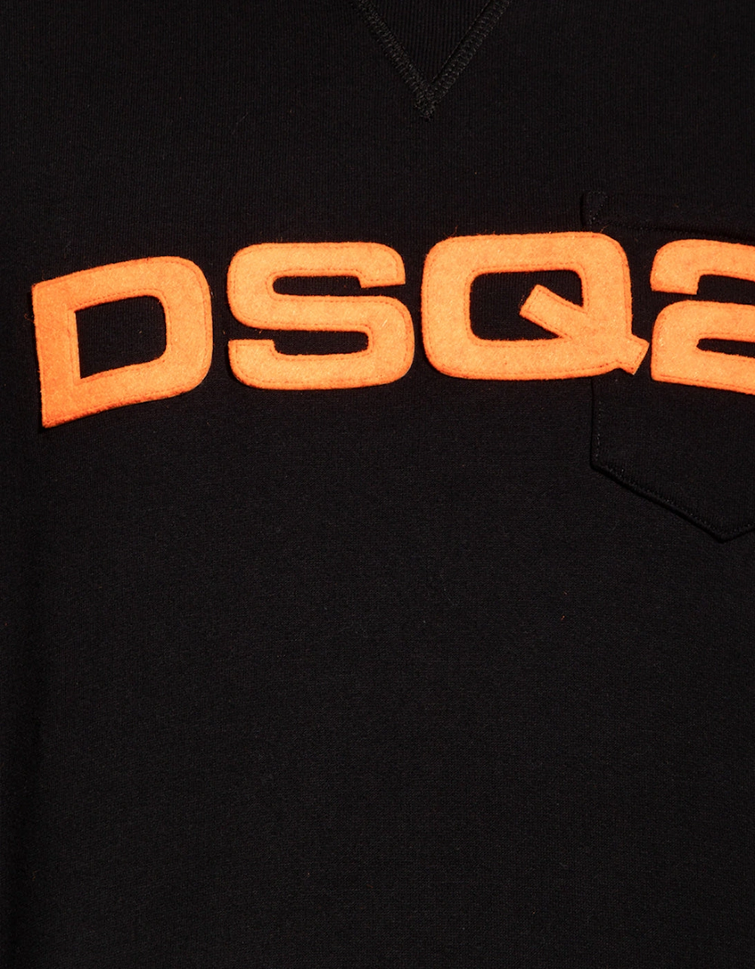 DSQ2 Orange Patch Sweatshirt in Black
