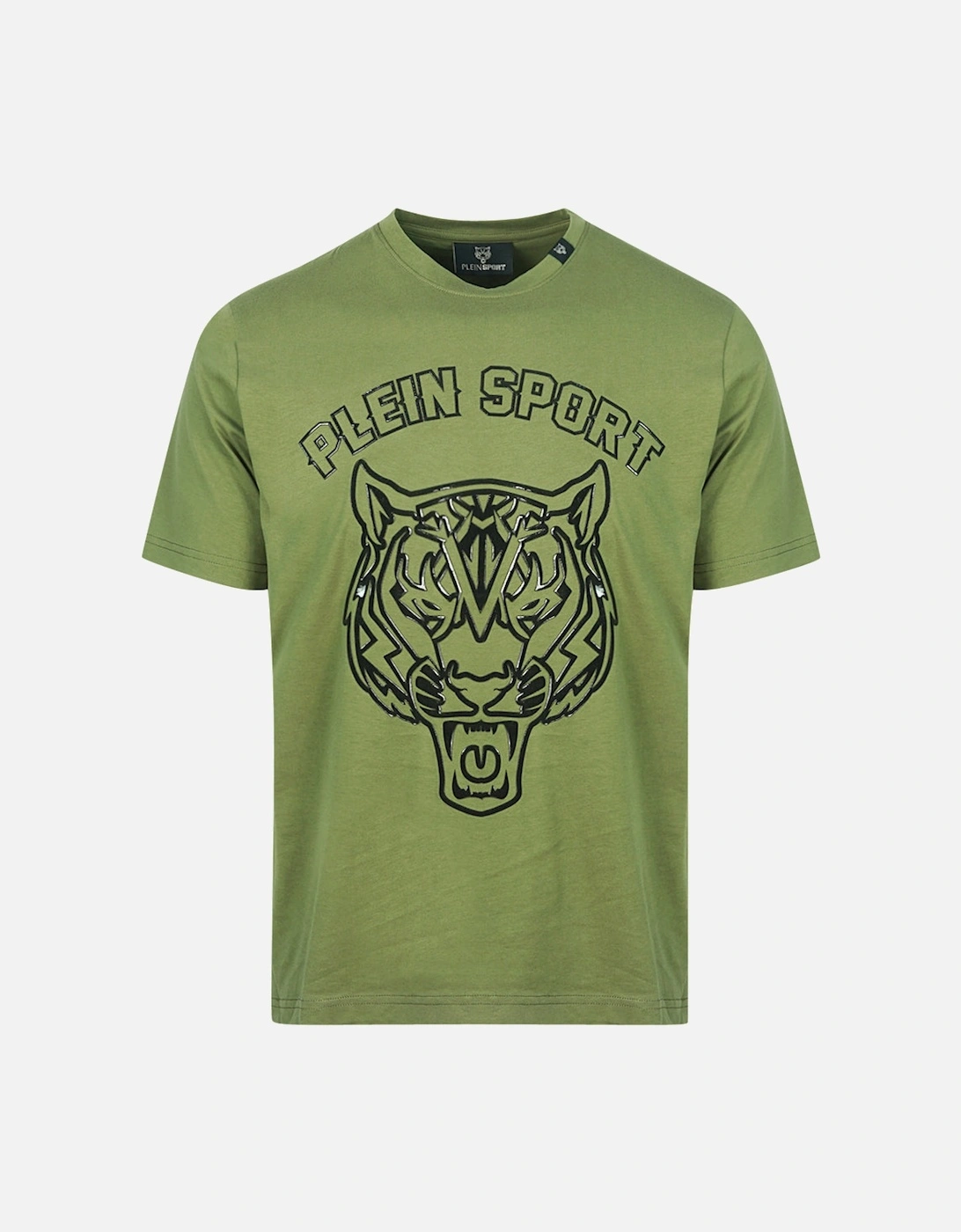 Plein Sport Tiger Head Logo Green T-Shirt, 3 of 2