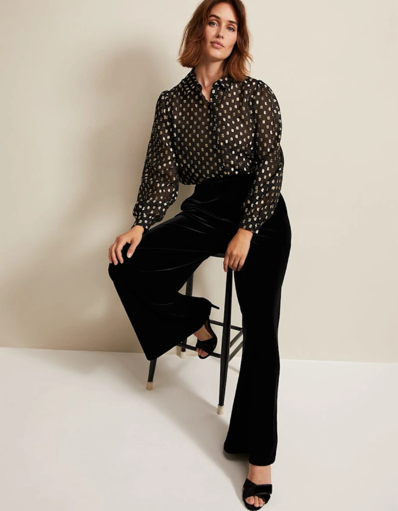 Tate Spot Jacquard Blouse