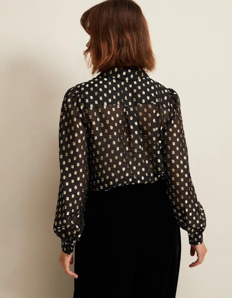 Tate Spot Jacquard Blouse