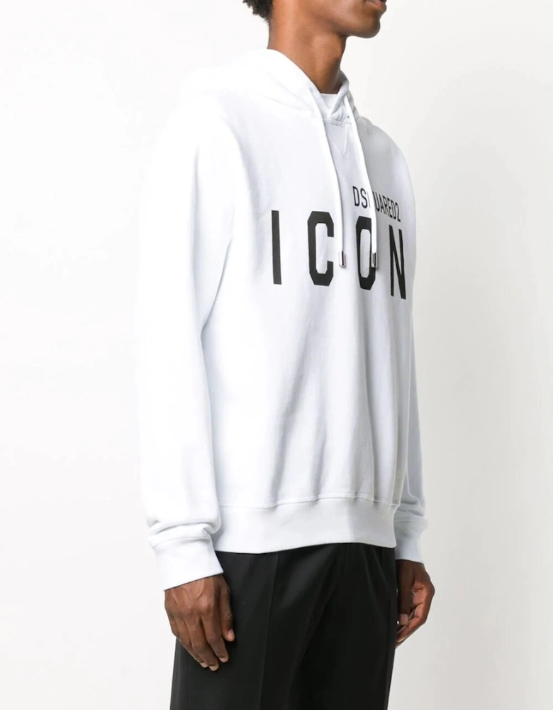 Icon Print Hoodie in White