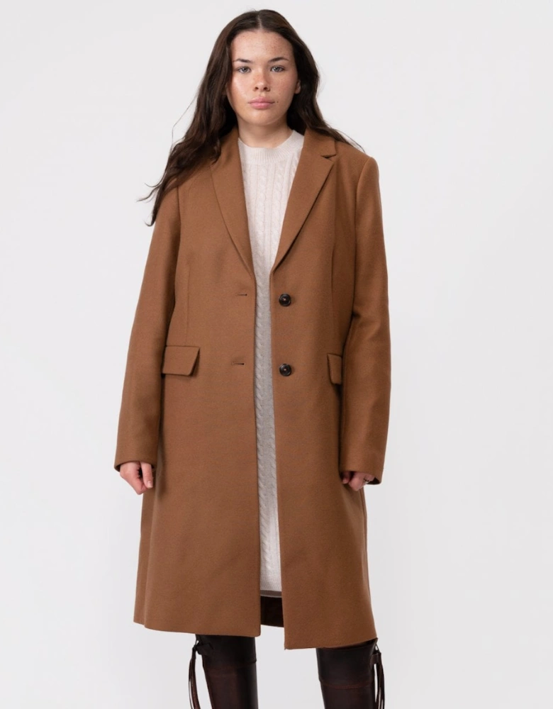 Wool Blend Womens Long Classic Jacket